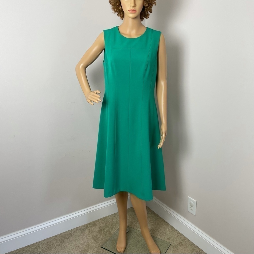 Nipon Boutique Green Midi Dress – Sleeveless, Fit & Flare – Size 8